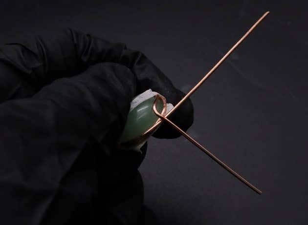 Wire-Wrapping Green Jade Cabochon With Crystal Beads Pendant Tutorial 21