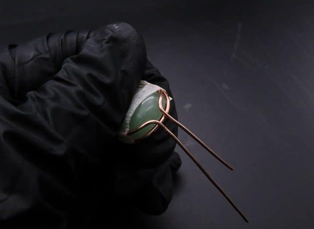 Wire-Wrapping Green Jade Cabochon With Crystal Beads Pendant Tutorial 22