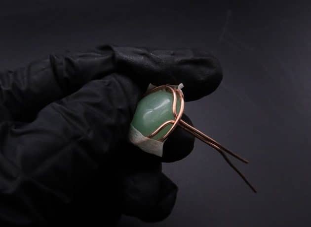 Wire-Wrapping Green Jade Cabochon With Crystal Beads Pendant Tutorial 23