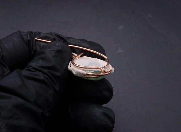 Wire-Wrapping Green Jade Cabochon With Crystal Beads Pendant Tutorial 24