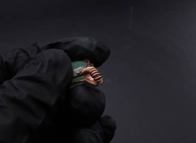 Wire-Wrapping Green Jade Cabochon With Crystal Beads Pendant Tutorial 34