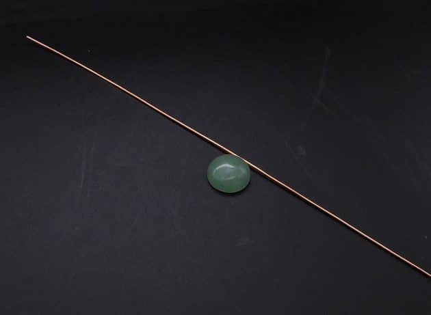 Wire-Wrapping Green Jade Cabochon With Crystal Beads Pendant Tutorial 4