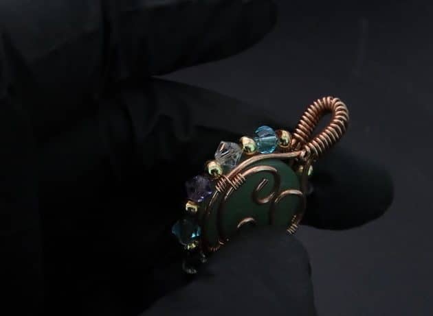 Wire-Wrapping Green Jade Cabochon With Crystal Beads Pendant Tutorial 46