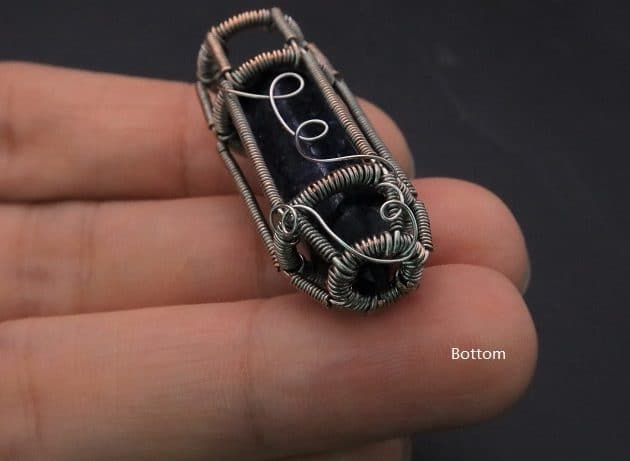 Wire-Wrapping Lapis Lazuli Crystal Point Sliding Cage Pendant Tutorial 30