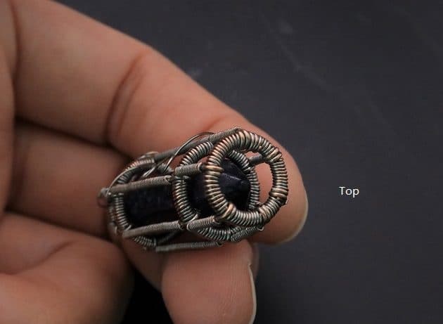 Wire-Wrapping Lapis Lazuli Crystal Point Sliding Cage Pendant Tutorial 31