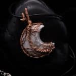 Wire-Wrapping Rooted White Howlite Crystal Moon Pendant Tutorial 0