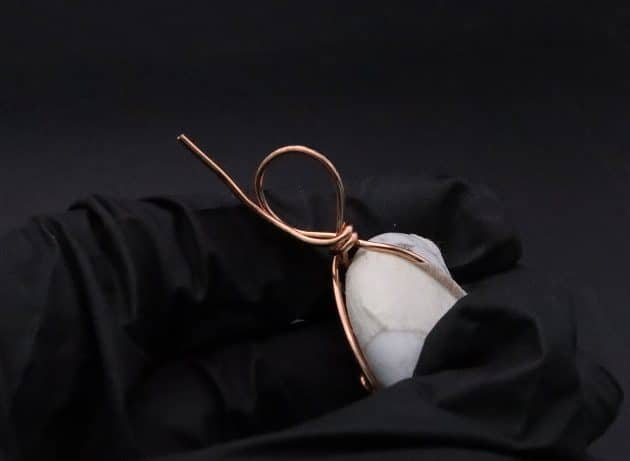 Wire-Wrapping Rooted White Howlite Crystal Moon Pendant Tutorial 20