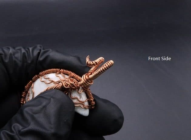 Wire-Wrapping Rooted White Howlite Crystal Moon Pendant Tutorial 56