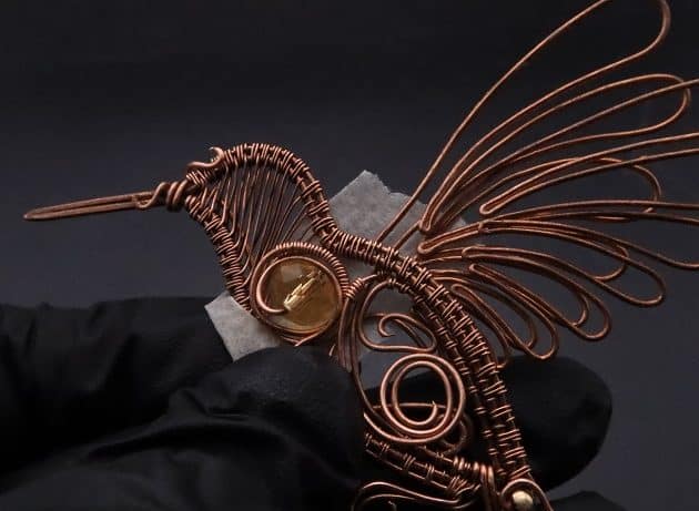 Wire-Wrapping Woven Hummingbird With Ornate Beads Pendant Tutorial 101