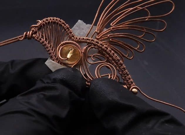Wire-Wrapping Woven Hummingbird With Ornate Beads Pendant Tutorial 102