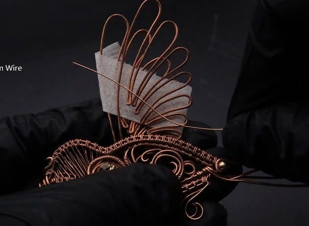 Wire-Wrapping Woven Hummingbird With Ornate Beads Pendant Tutorial 105