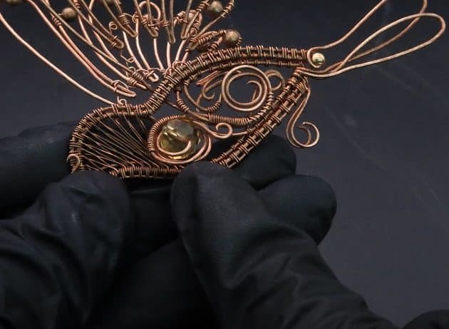 Wire-Wrapping Woven Hummingbird With Ornate Beads Pendant Tutorial 113