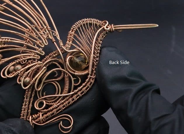 Wire-Wrapping Woven Hummingbird With Ornate Beads Pendant Tutorial 116