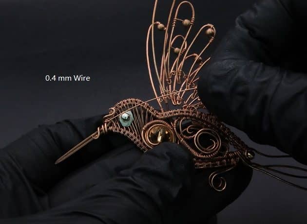 Wire-Wrapping Woven Hummingbird With Ornate Beads Pendant Tutorial 118