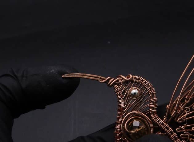 Wire-Wrapping Woven Hummingbird With Ornate Beads Pendant Tutorial 123