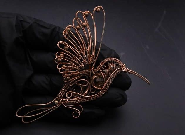 Wire-Wrapping Woven Hummingbird With Ornate Beads Pendant Tutorial 127