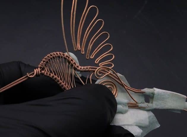 Wire-Wrapping Woven Hummingbird With Ornate Beads Pendant Tutorial 35