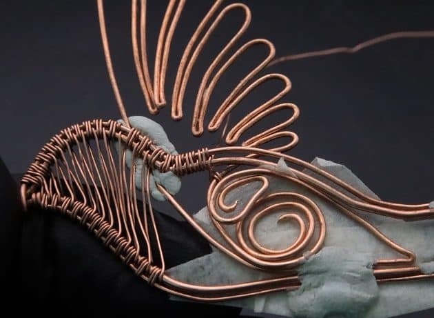 Wire-Wrapping Woven Hummingbird With Ornate Beads Pendant Tutorial 36