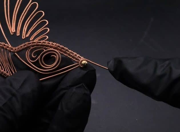 Wire-Wrapping Woven Hummingbird With Ornate Beads Pendant Tutorial 47