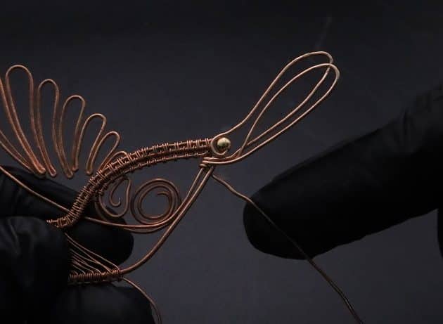 Wire-Wrapping Woven Hummingbird With Ornate Beads Pendant Tutorial 54