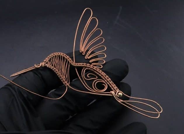 Wire-Wrapping Woven Hummingbird With Ornate Beads Pendant Tutorial 57