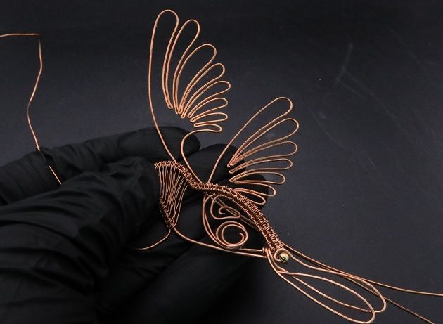 Wire-Wrapping Woven Hummingbird With Ornate Beads Pendant Tutorial 58