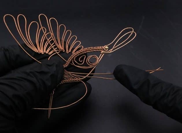 Wire-Wrapping Woven Hummingbird With Ornate Beads Pendant Tutorial 59