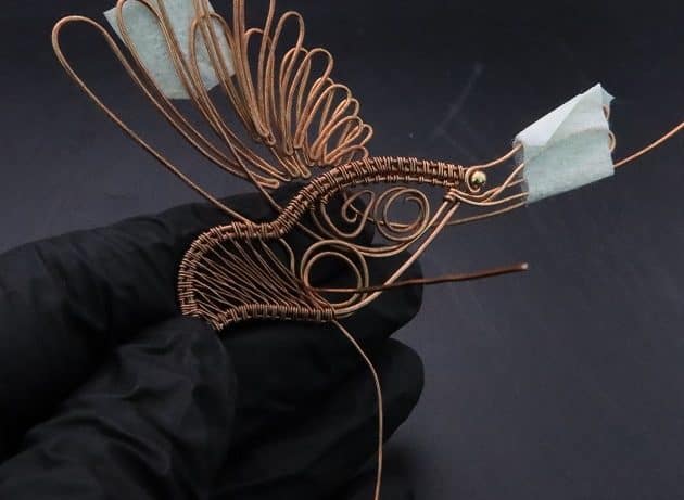 Wire-Wrapping Woven Hummingbird With Ornate Beads Pendant Tutorial 60