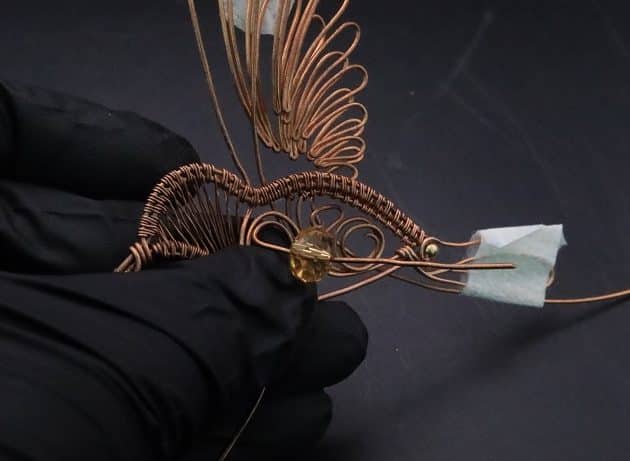 Wire-Wrapping Woven Hummingbird With Ornate Beads Pendant Tutorial 64