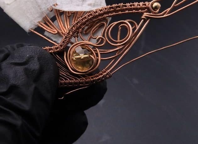 Wire-Wrapping Woven Hummingbird With Ornate Beads Pendant Tutorial 74
