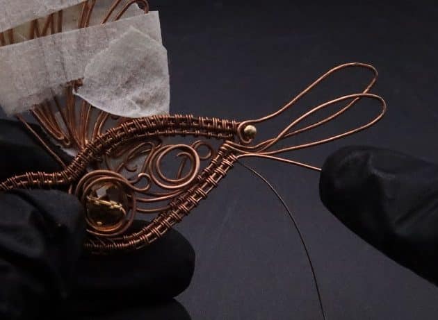 Wire-Wrapping Woven Hummingbird With Ornate Beads Pendant Tutorial 77
