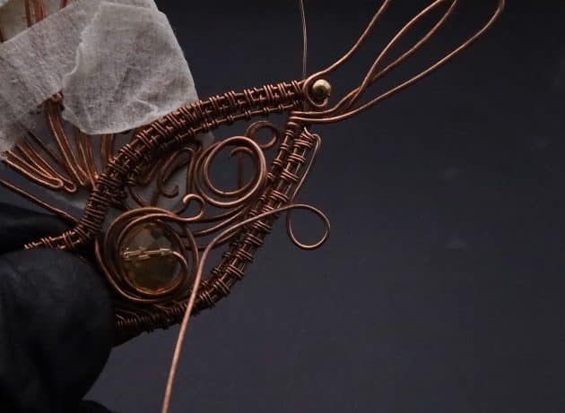 Wire-Wrapping Woven Hummingbird With Ornate Beads Pendant Tutorial 78