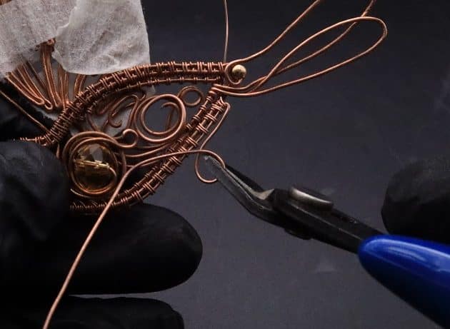 Wire-Wrapping Woven Hummingbird With Ornate Beads Pendant Tutorial 79