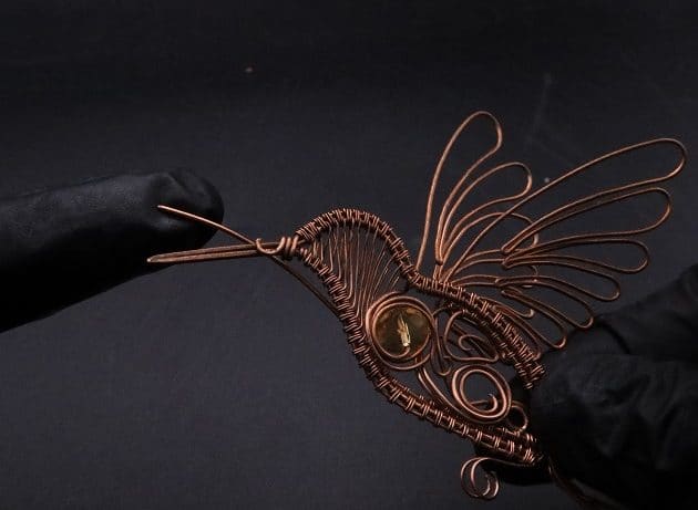 Wire-Wrapping Woven Hummingbird With Ornate Beads Pendant Tutorial 92