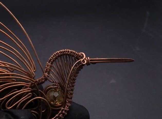 Wire-Wrapping Woven Hummingbird With Ornate Beads Pendant Tutorial 94