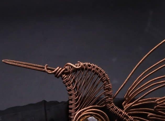 Wire-Wrapping Woven Hummingbird With Ornate Beads Pendant Tutorial 95