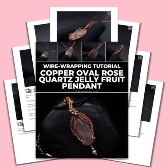 Copper Oval Rose Quartz Jelly Fruit Pendant Tutorial-Cover