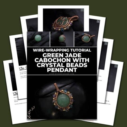 Green Jade Cabochon With Crystal Beads Pendant Tutorial-Cover
