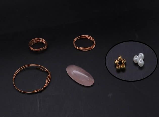 Wire-Wrapping Copper Oval Rose Quartz Jelly Fruit Pendant Tutorial 1