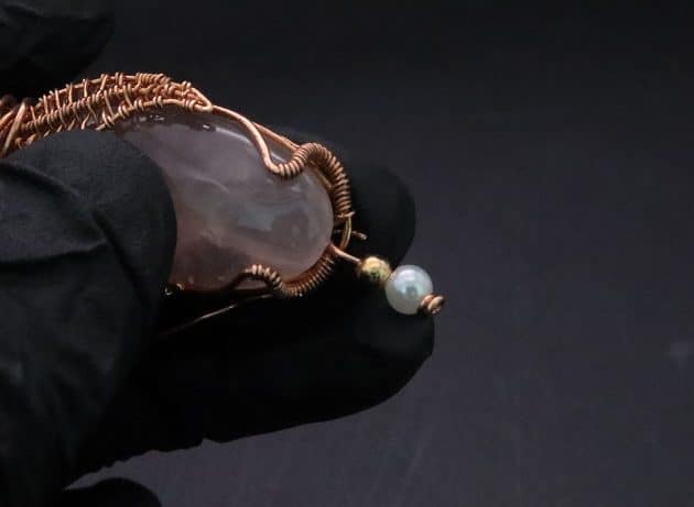 Wire-Wrapping Copper Oval Rose Quartz Jelly Fruit Pendant Tutorial 101