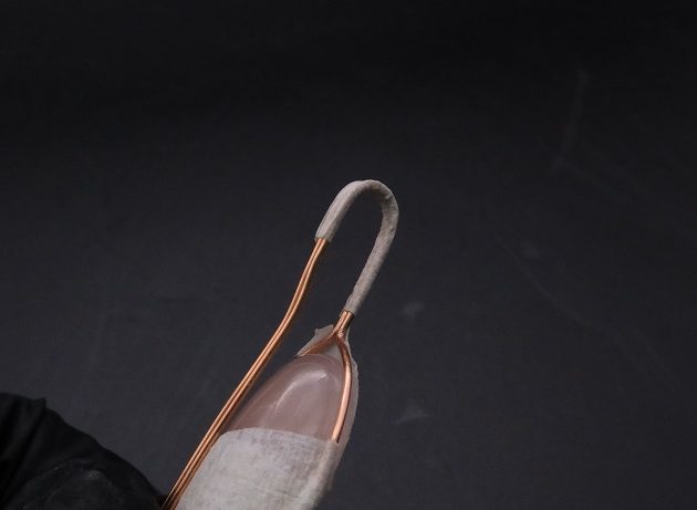 Wire-Wrapping Copper Oval Rose Quartz Jelly Fruit Pendant Tutorial 11