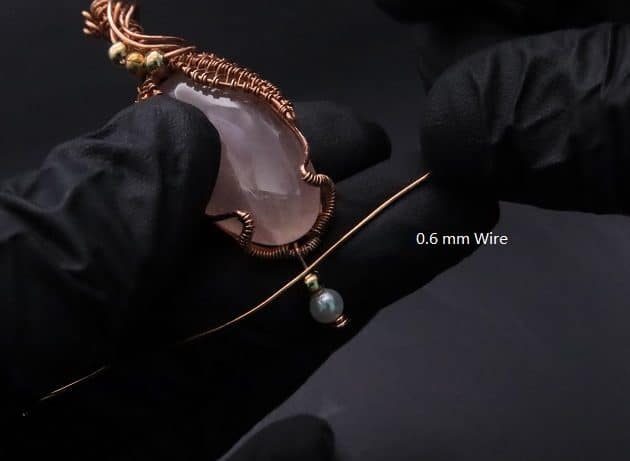 Wire-Wrapping Copper Oval Rose Quartz Jelly Fruit Pendant Tutorial 110