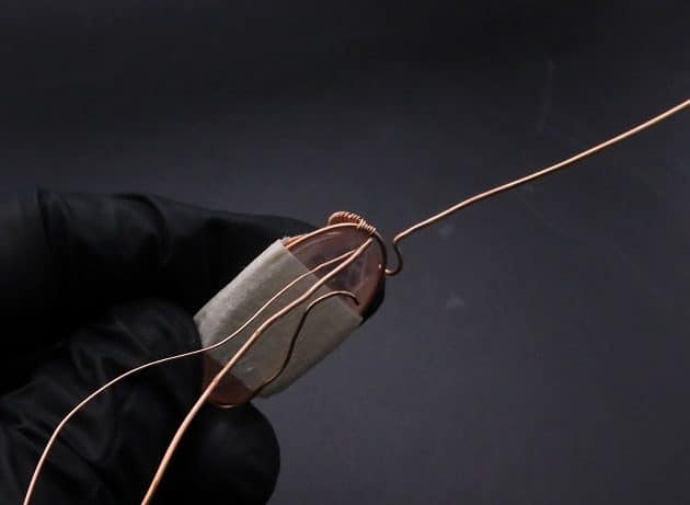 Wire-Wrapping Copper Oval Rose Quartz Jelly Fruit Pendant Tutorial 27