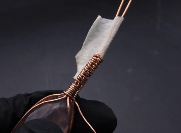 Wire-Wrapping Copper Oval Rose Quartz Jelly Fruit Pendant Tutorial 33