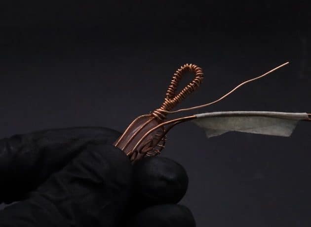 Wire-Wrapping Copper Oval Rose Quartz Jelly Fruit Pendant Tutorial 60