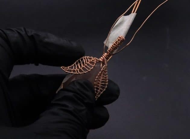 Wire-Wrapping Copper Oval Rose Quartz Jelly Fruit Pendant Tutorial 66