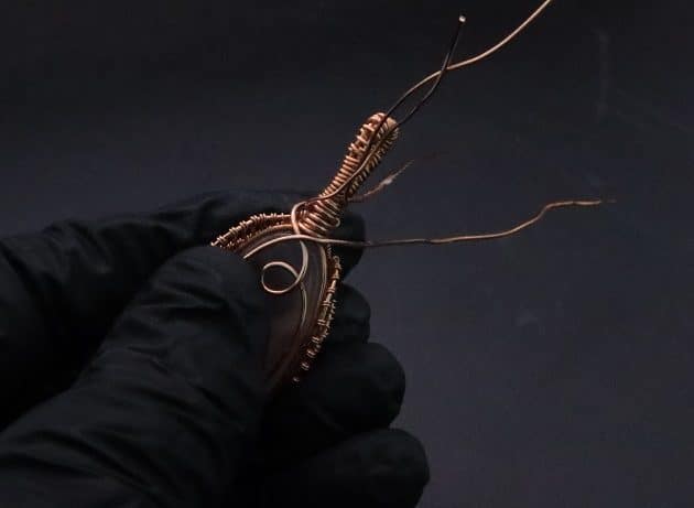 Wire-Wrapping Copper Oval Rose Quartz Jelly Fruit Pendant Tutorial 69