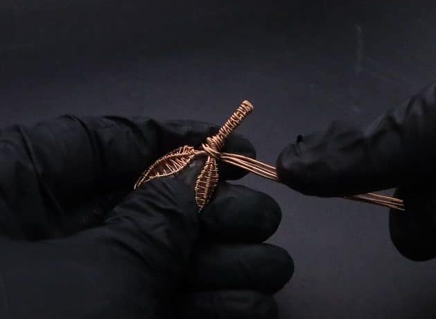 Wire-Wrapping Copper Oval Rose Quartz Jelly Fruit Pendant Tutorial 74