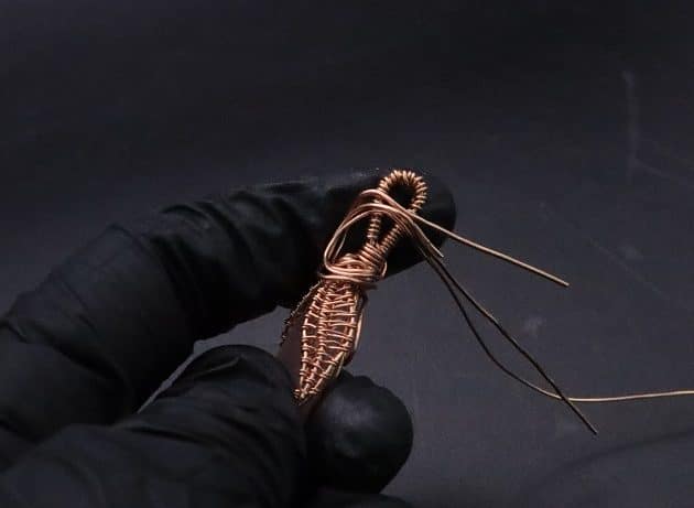 Wire-Wrapping Copper Oval Rose Quartz Jelly Fruit Pendant Tutorial 76