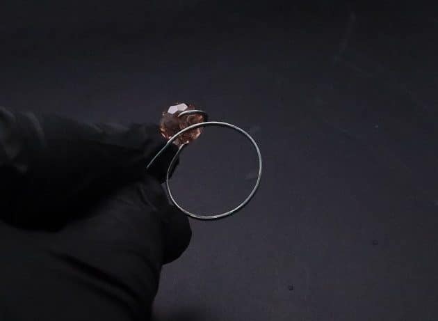 Wire-Wrapping Lovely Pink Peach Zircon Pearl Silver Wire Ring Tutorial 22